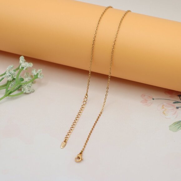 Minimalist Rose Gold Solitaire Necklace with Dainty Round Pendant, XPNL0176 - Picture 11 of 13